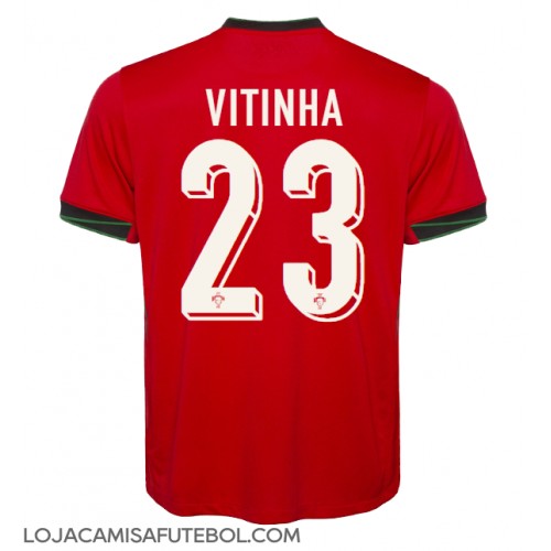 Camisa de Futebol Portugal Vitinha #23 Equipamento Principal Europeu 2024 Manga Curta